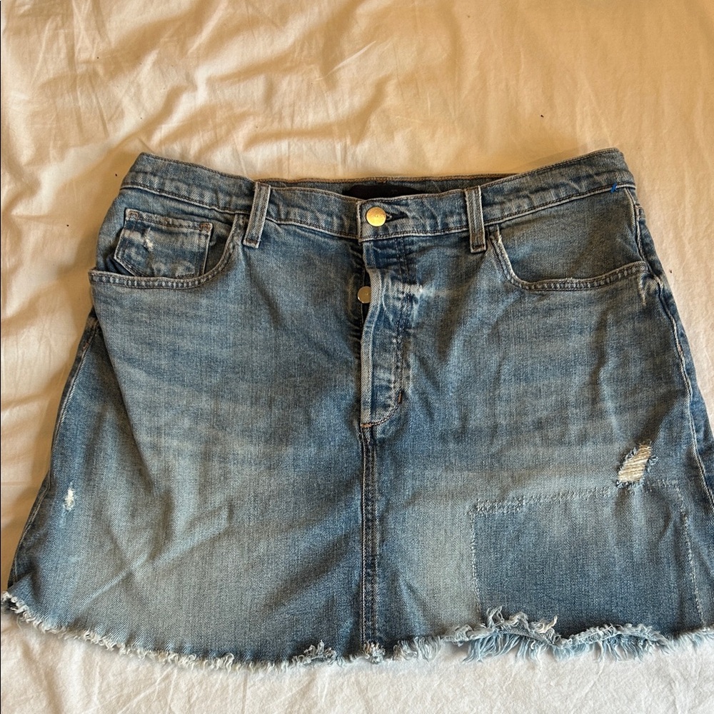 Joe's Jeans Blue Distressed Mini Skirt